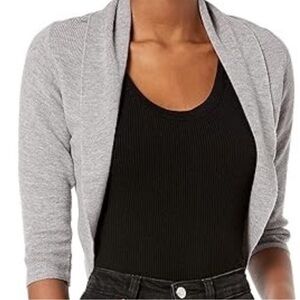 Elie Tahari Light Gray Open Front Shrug